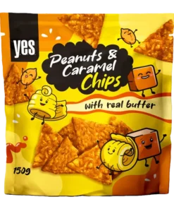 Peanut chips with caramel and  butter
