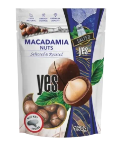 Roasted macadamia nuts, salted, pre-cut in shell