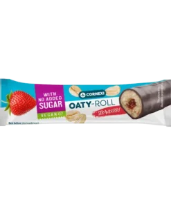 Oaty roll filled with sweetener, no added sugar strawberry